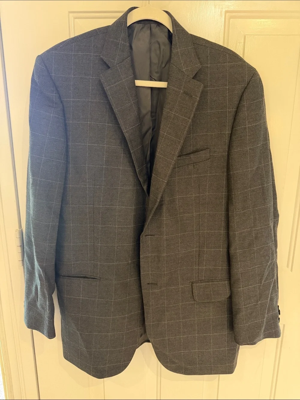 42L - Paul FredrickGray Windowpane Men's Blazer/Jacket